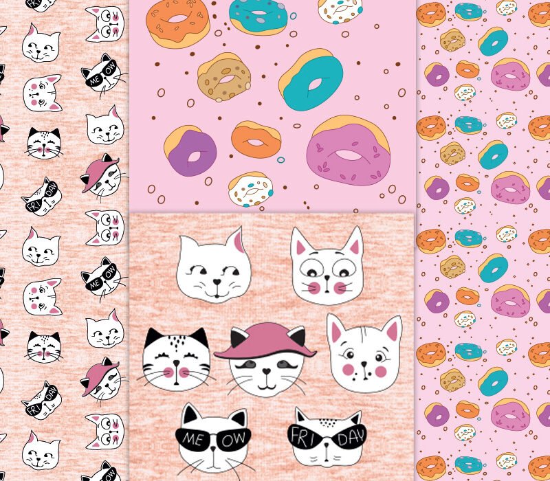 Ilustración - Donuts - Gatitos